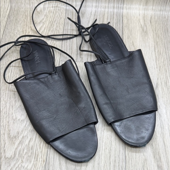 Vince Black Leather Women\'s Sandals